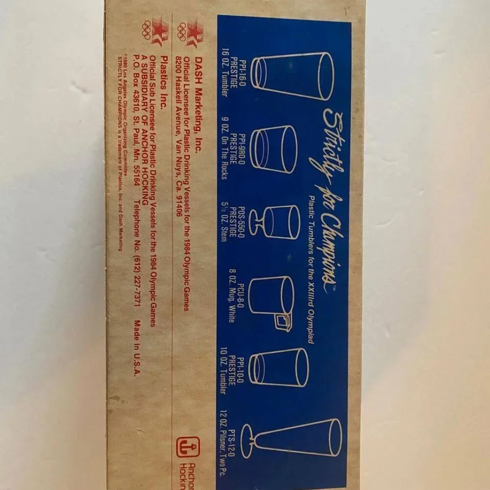 VTG 1984 OLYMPIC XXXIII PLASTIC Tumblers CUPS LOS ANGELES LA LOT of 9, 10oz NEW